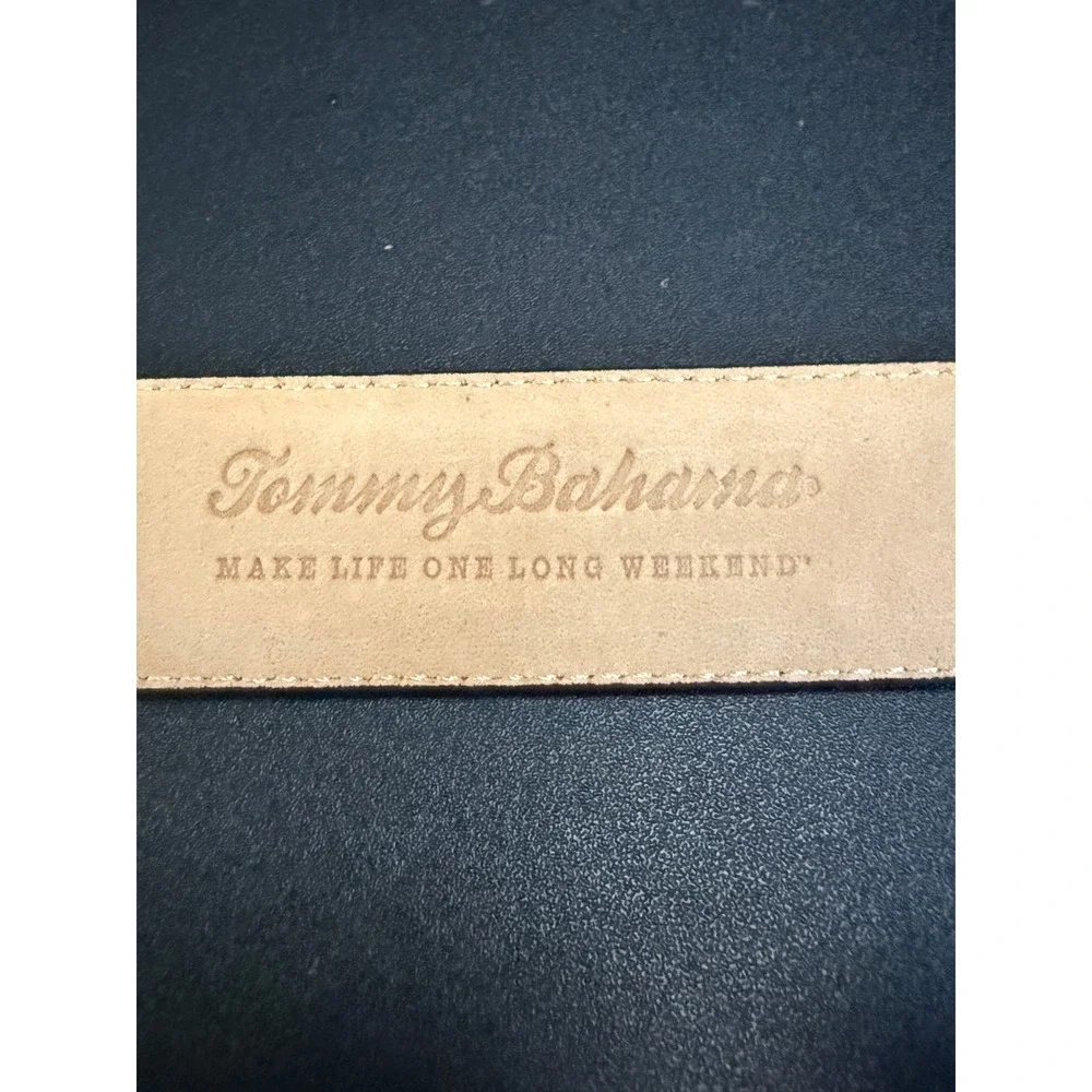 Tommy Bahama Mens Basket Weave Belt Brown 40 Resort Golf Preppy Office Dress